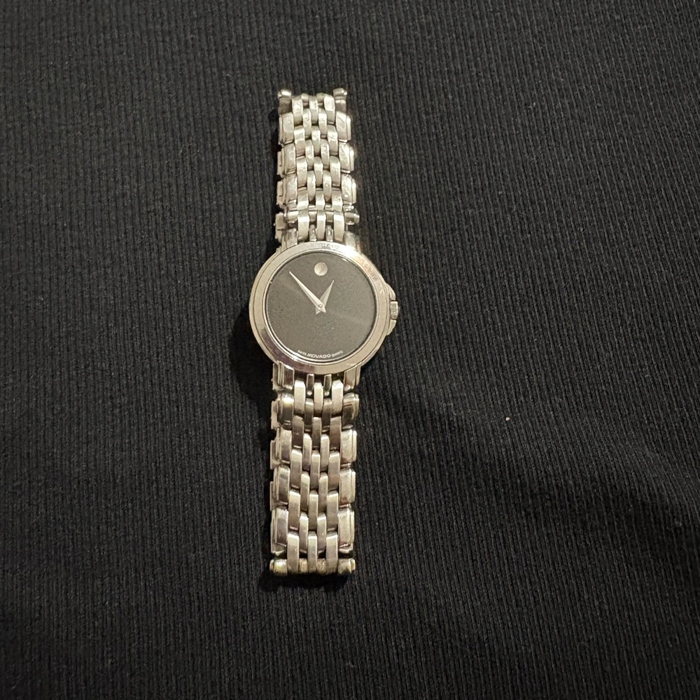 Movado Silver Metallic Timepiece